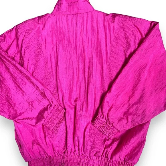 Vintage Hot Pink Nylon Zip-Up Jacket - Size L - Picture 7 of 8
